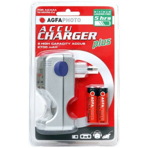AgfaPhoto ACCUCharger Plus, 2x AA 2.700 mAh, 230 V