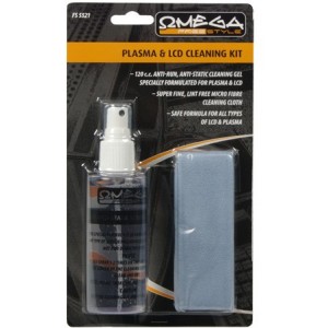 FS5521 Omega freestyle cleaning kit plasma+LCD (120ml spray + microfiber wipe) This microfibre cloth is specially tailored for cleaning LCD monitor delicate surfaces.  Contents: 120ml anti-run, antistatic cleaning gel and fine, lint-free microfiber cleani