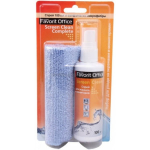 Favorit Office "Screen Clean Complete" – Набор для ЖК Экранов. Спрей 100 мл + Микрофибра 25х25 Набор для ЖК Экранов. Спрей 100 мл + Микрофибра 25х25 (блистер)