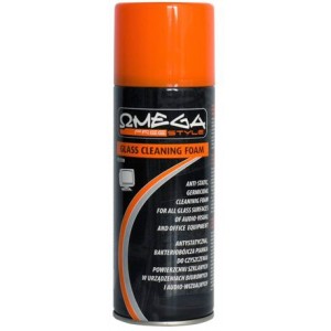 FS5110 Omega Cleaning Foam for Glass Surfaces 400ml Anti-static, germicidal cleaning foam for all glass surfaces of audio- visual and office equipment (monitors, copiers, scanners, household equipments, itp.), - perfectly removes oily stains and dirt , -