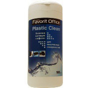 Favorit Office "Plastic clean" – Влажные салфетки для пластиковых поверхностей (Большая туба - 100 ш Влажные салфетки для пластиковых поверхностей (Большая туба - 100 шт)