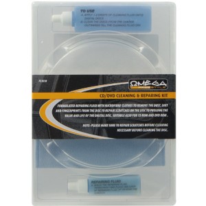 FS9318 Omega Freestyle Cleaning /Repairing DVD kit FREESTYLE CD/DVD/BDR CLEANING AND REPAIRING KIT Easy-to-use solution to scratched, not-readable optical discs. Thanks to special formula, repairing fluid fills in the micro scratches on the disc's surface