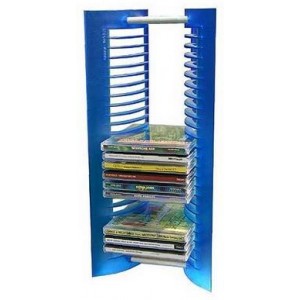 CD Rack 40-CD Tobex, CD Х Двойная подставка для 40 CD серебристая, пластиковая, настольная.