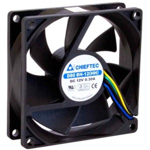 PC Case Fan Chieftec AF-0825PWM, 80x80x25 mm, Ball Bearing, 950~3600rpm, 21~35dB, 1xMolex