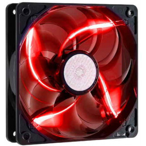 CoolerMaster SickleFlow 120 Red LED Fan (R4-L2R-20AR-R1), 120x120x25mm, 2000rpm, 19dBa, 69.69 CFM, Long Life Sleeve, 3 to 4 Pin Adapter