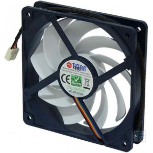 Titan TFD-12025H12ZP/KU(RB) /KUKRI Fan, 120x120x25mm, 800~2200rpm, <15-35dBa, 24-67CFM, Z-bearing, PWM, 4pin, Nine massive kukri-shaped blades, Absorption nails