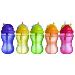 Cana colorata cu pai  "Flip-It" anticurgere, 355 ml 9801