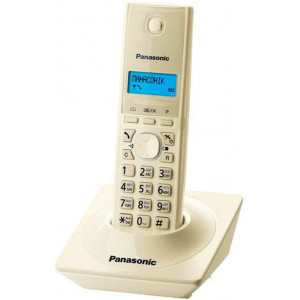 Телефон Panasonic DECT KX-TG1711UAJ, Beige, AOH, Caller ID AOH, Caller ID (журнал на 50 вызовов), телефонный справочник (50 записей), русскоязычное меню, 12 мелодий звонка, подсветка дисплея, часы с будильником, повторный набор номера, поиск трубки,