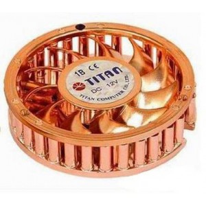 Cooler 50x50x10 Titan chipset fan with heatsink, 12V, 4500 кpm, для VGA Card c резиновыми фиксаторами, круглый, cеребро, позолоченный