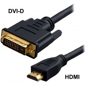 Cable HDMI to DVI 1.8m Gembird, male-male, GOLD, 18+1pin single-link, CC-HDMI-DVI-6