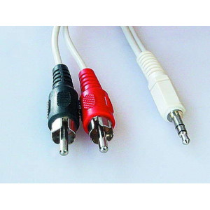 Audio cable CCA-458-5M, 3.5 mm stereo to RCA plug cable, 5 m,  3.5mm stereo plug to 2x RCA plugs