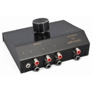Gembird DSA-4 4-way Audio signal input manual box,  Переключатель аудио сигналов