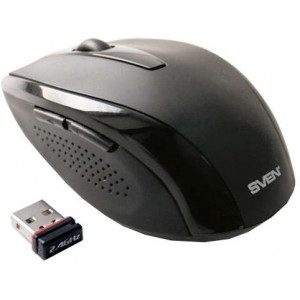 Mouse  Wireless SVEN RX-420, 2.4GHz, Laser 800dpi, black, USB, weight 61g