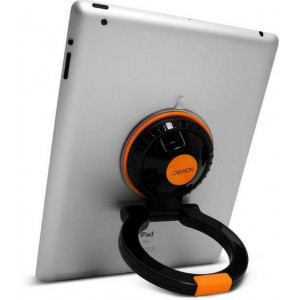 Canyon CNA-ISTAND1B iPad/Tablet stand+snap-on protective case, 360 degree rotating function, transparent sticker, Black/Orange