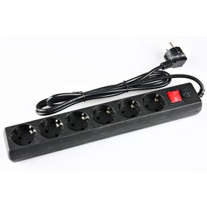 Фильтр импульсных помех PowerCube, 6 розеток, 1.8 m, black