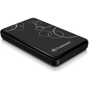 1.0 TB Transcend External USB3.0 2.5" HDD StoreJet 25A3 Glossy Piano Finish, Durable and Shock-resistant, USB3.0