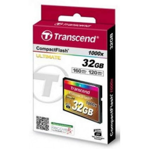 32GB CompactFlash Card, Hi-Speed 1000X, Transcend "TS32GCF1000" (R/W: 160/120MB/s)