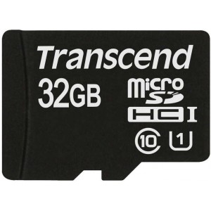 32GB MicroSDHC (Class 10) UHS-I, 300X, Transcend "TS32GUSDCU1" Premium (R/W:90/25MB/s)