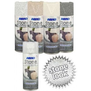 Декоративная краска-спрей "под камень"(крем.белый.песок.гранит) ABRO ST 300  (227 гр)