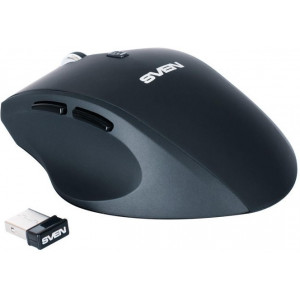Mouse Wireless SVEN RX-525, 2.4GHz, Laser 800-1600dpi, Dark Grey, USB, weight 85g