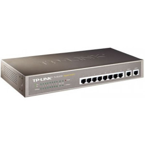 8-port 100Mbps + 2-port Gigabit Switch TP-LINK "TL-SL1210", 1U 13-inch rack-mountable steel case