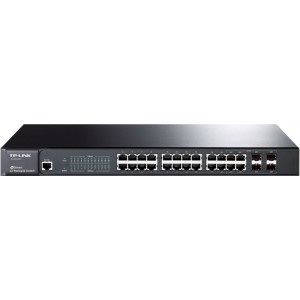 TP-LINK TL-SG3424, JetStream™ 24-port Pure-Gigabit L2 Managed Switch, 24 10/100/1000Mbps RJ45 ports including 4 combo SFP slots, Port/Tag/MAC/Voice/Protocol-based VLAN, GVRP, STP/RSTP/MSTP, IGMP V1/V2/V3 Snooping, L2/L3/L4Traffic Classification
