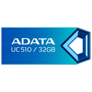 32 Gb USB2.0 Flash Drive ADATA DashDrive UC510, blue  (Read-18MB/s, Write-5MB/s), Featherlight Durability