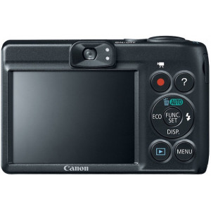 DC Canon PS A1400 Black, 16Mpix, CCD1/2.3", Zoom 5x (28-140mm), f/2.8–6.9, Digic 4, OV,Size (L) 4608x3456,Movies HD 1280x720 (Length - up to 4GB or 30min),max ISO:1600,Shutter 1/2000 sec,scr. 2.7",SDHC,USB 2.0,A/V output,2x Size AA/Ni-MH NB4-300,174g
