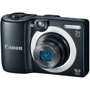 Canon PowerShot A1400 Black, 16Mpix,  Zoom5x, CCD1/2.3, 28-140, Digic4, f/2.8 – f/6.9, ViewS2,7",2xAA