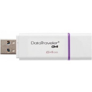 Флешка Kingston DataTraveler Generation 4 (G4) 64GB, USB 3.0, White/Purple