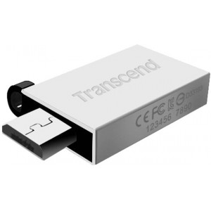 Флешка Transcend JetFlash 380, 32 GB, USB 2.0 / microUSB, Silver
