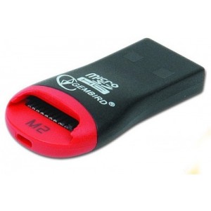 Gembird FD2-MSD-1 MicroSD,USB2.0, Black/Red