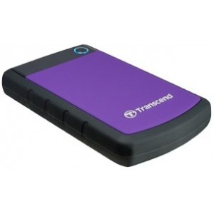 2.0TB (USB3.0) 2.5" Transcend "StoreJet 25H3P", Rubber Grey/Violet, Anti-Shock, One Touch Backup