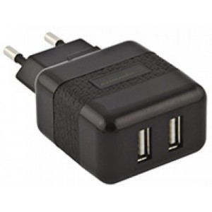 Esperanza EZ114 Dual USB Travel Charger, INPUT110/240V, 2x USB charger 5V/2.1A, Black