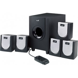 Speakers Genius SW-5.1 1800, Subwoofer 20W, Satellites 5x7W, Corded Remote Control