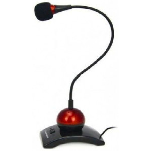 Esperanza EH130, Chat Desktop Microfone with Switch on/off, Black/Red
