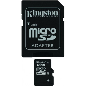 16GB Kingston microSDHC Class4 with SD adapter