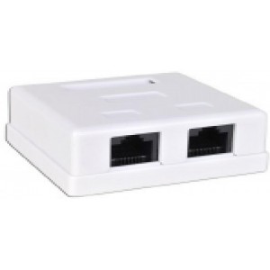1xRJ45+1xRJ11 Surface Box 2 port UTP Cat 6  PCB jack