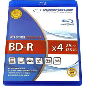 BD-R ESPERANZA 25GB x4 - Slim case 1 pcs. (BDR0016)