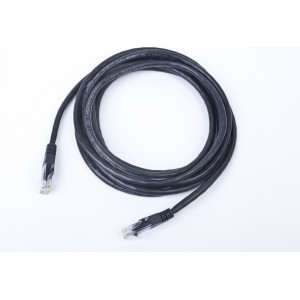 Patch cord cat. 5E PP12-5M/BK Black, 5 m, molded strain relief 50u" plugs