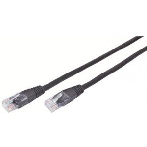 Patch Cord     0.25m, Black, PP12-0.25M/BK, Cat.5E, molded strain relief 50u" plugs