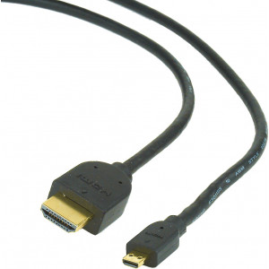 Cable HDMI(micro)  CC-HDMID-6, 1.8 m, HDMI male to micro D-male, Black cable with gold-plated connectors, Bulk package