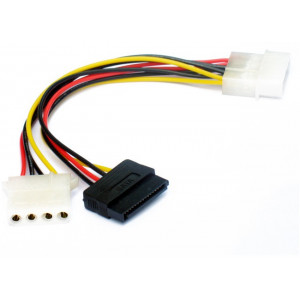 SATA Power Cable CC-SATA-PSY2, SATA Power + Molex female to Molex male