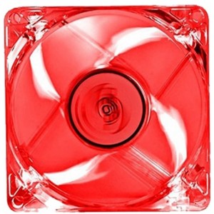 120mm Case Fan - DEEPCOOL "XFAN 120 L/R" Transparent FAN with Red LED, 120x120x25mm, 1300rpm, <26dBa, 44.7CFM, hydro bearing, Big 4Pin and 3Pin Molex