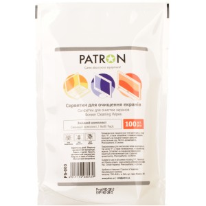  Cleaning wipes for screens / Refill Pack PATRON "F5-003", Package 100 pcs.