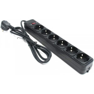 Surge Protector 6 Sockets, 1.8m, Ultra Power, black, UP6-B-6PPB