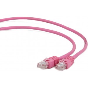 Patch Cord     2m, Pink, PP12-2M/RO, Cat.5E, Gembird, molded strain relief 50u" plugs