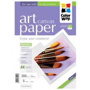 ColorWay Art Cotton Canvas Photo Paper, 380g/m2,  A4, 5pack