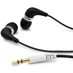Acme HE16 Harmonic in-ear headphones with mic, Black, 20Hz-20KHz, 94dB, 16 Ohm, 1.2m
