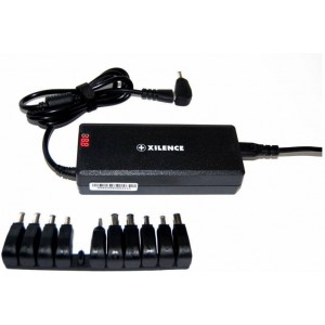 XILENCE XP-LP75.XM008, 75W Mini, Universal Notebook Power Adapter, 11 +1 (LENOVO) different tips, LED display (shows the actual output voltage), Input Voltage: AC 100-240V, Output Voltage: 15-24V, high efficiency over 87%, Black